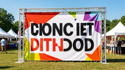 Blog Outdoor Festival Stand with Large Banner