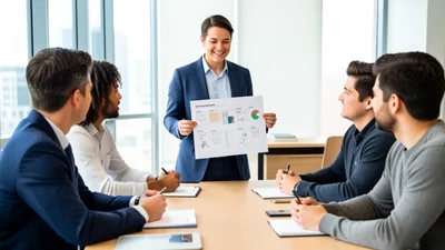 Blog Team Meeting with a Brand Manager Presenting