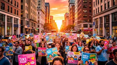 Blog Vibrant Sunrise Over Bustling City Street