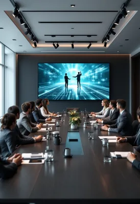 Corporate Boardroom Meeting with Team Refract