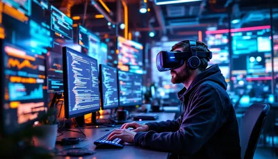 Developer Immersed in Code Crescendo