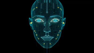 Digital Human Face Made of Code
