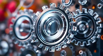 Digital Transparent Gears with Light Dawn