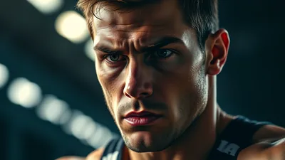 Focused Athlete Staring Ahead Savanna