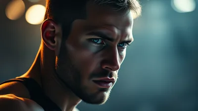 Focused Athlete Staring Ahead