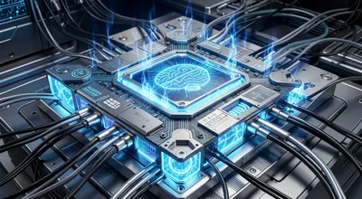 Futuristic Quantum Computer Interface Photon