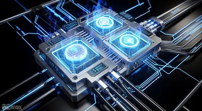 Futuristic Quantum Computer Interface