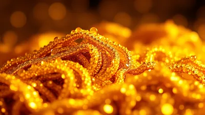 Golden Thread Coils Macro Closeup