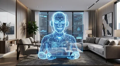 Holographic AI Assistant in Living Room