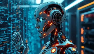 Humanoid Robot Server Room