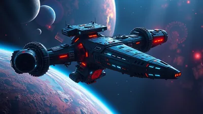 Massive Space Station Operated Dusk