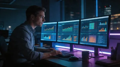 Professional Working on Multiple Screens
