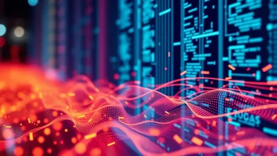 Red Blue Data Streams Server Room