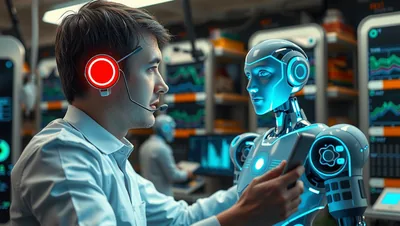 Robotics Engineer Coding a Humanoid Robot