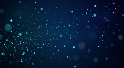 Teal Bokeh Particles Dark Background