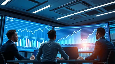 Two Analysts Reviewing Stock Charts Screens