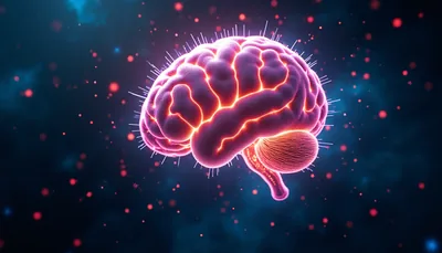 Wireframe Brain with Text Labels H33