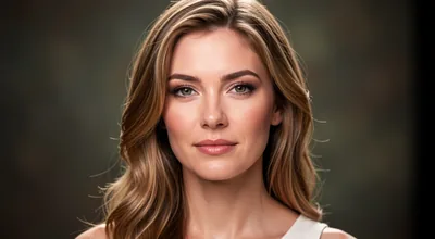 Woman Portrait Light Brown Wavy Hair