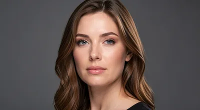 Woman Portrait Neutral Backdrop