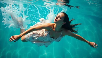 Woman Swimming in Swimming Pool Aurora