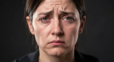 Worried Woman Close Up Portrait